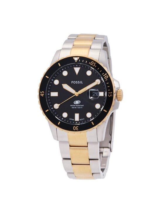 NWT Fossil  Blue Dive Quartz Black Dial Men\'s Watch